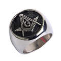 FREEMASON,MASONIC INTERNATIONAL IMPORTED 316L S/STEEL WITH BLACK TOP RING SIZE 8,9,14,15